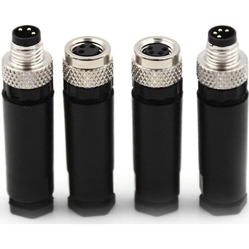 M8 Waterproof Sensor Connector 3 4 Pin A Type Male&female Straight&angle Screw Threaded Plug Coupling