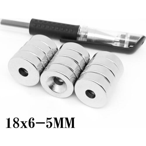 2/5/10/15/20/30/50PCS 18x6-5 Rare Earth Neodymium Magnets 18*6 Hole 5mm Countersunk Round Search Magnet Magnet 18x6-5mm 18*6-5