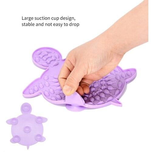 Silicone Shower Pad Cartoon Turtle Shape Pet Slow Food Plate Dog Bathing Distraction Dog Bath Accessories Pet Feeder Supplies
