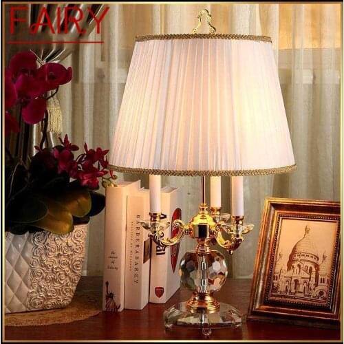 FAIRY Crystal Table Lamp Contemporary LED Luxury Candle Shade Desk Light Decorative for Home Dinning Room