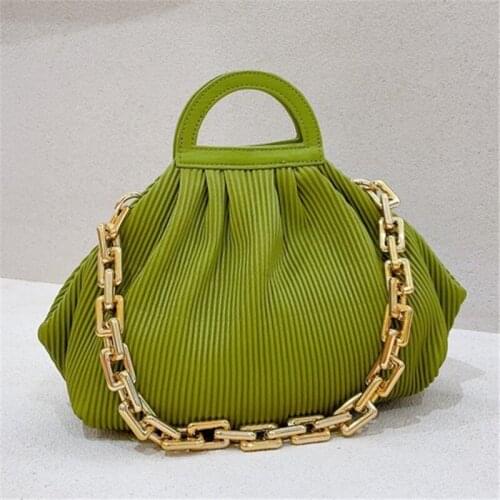 Gold Chain Fold Handbags for Women 2021 New Luxury Designer Top Handle Crossbody Shoulder Bags Female Tote Bag Bolso Mujer