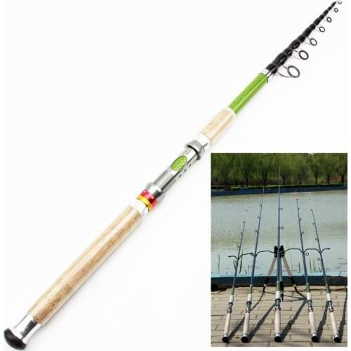 NEW 2.1m 2.4m 2.7m 3.0m 3.6m Telescopic Fishing Rod carbon wooden handle Spinning Rod Extra heavy carp fishing pole sea Tackle