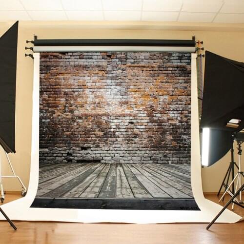 VinylBDS Old Brick Wall Wooden Photo Background Photography Backdrop Retro Photo Background Children Background Photography