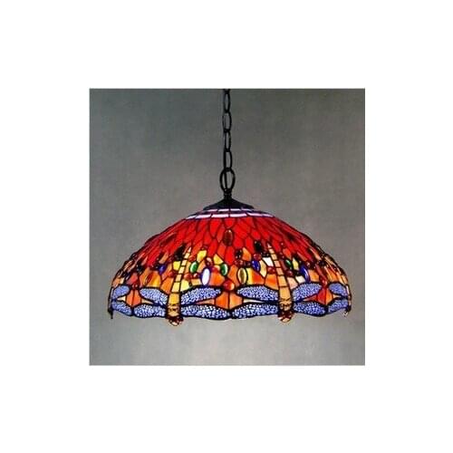 Tiffany Stained Glass Blue Ceiling Glass Lamps Mediterranean Style 20/30/40/50/60cm with E27 LED Chain Pendant Light Luminarias