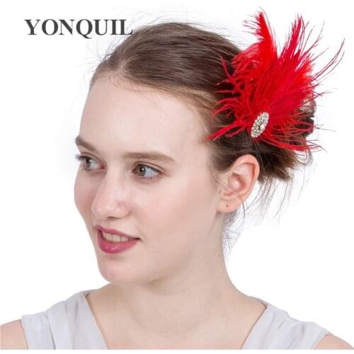 Peacock Feathers Fascinator With Rhinestone And Ostrich Feather For Wedding Party Races Kentucky Derby Ascot Church Cocktail Hat