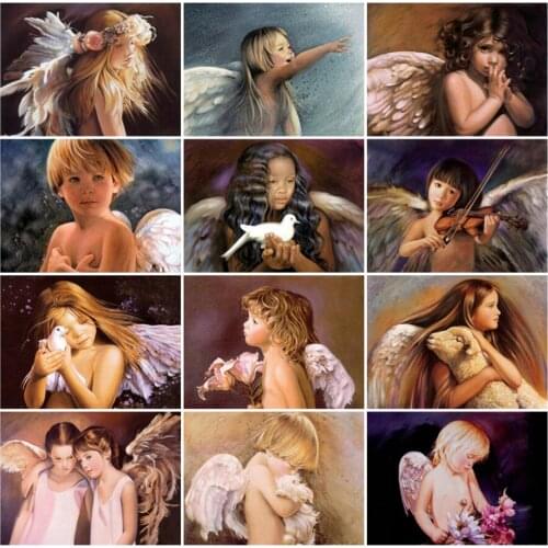 Yumeart Paint With Diamond Painting Cross Stitch Girl Lovers Rabbit Full Diamond Mosaic Angel DIY Diamond Embroidery Angel Baby