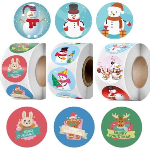 1/1.5Inch Merry Christmas Stickers Roll XMAS Gifts Decor Holiday Label Stickers For Envelope Seal,Greeting Card, Cake, Candy Bag