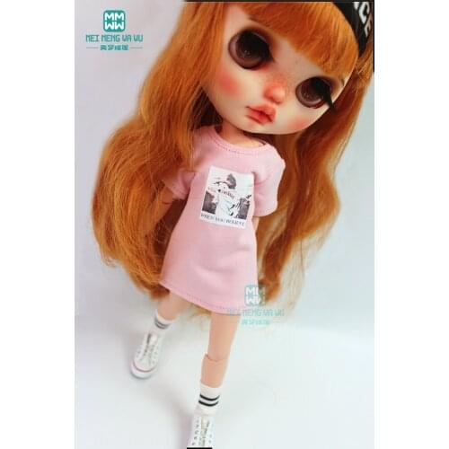 1PCS Blyth Clothes A variety of fashion pattern T-shirt black, white for 28-30cm Blyth Azone 1/6 doll accessories