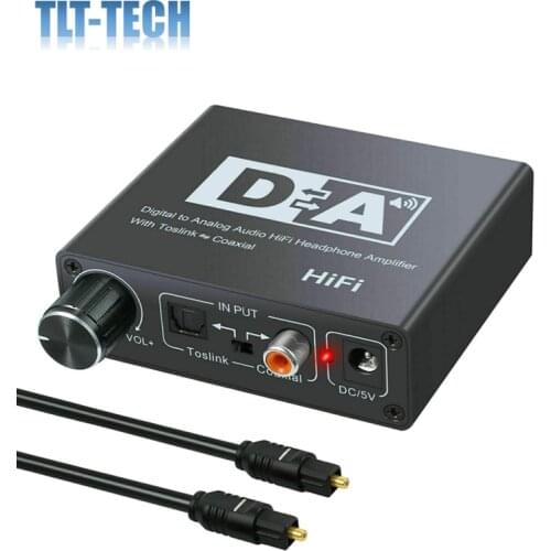 192kHz DAC Digital to Analog Converter with Volume Control, Digital Coaxial Stereo L/R RCA 3.5mm Audio Adapter w/Toslink Optical