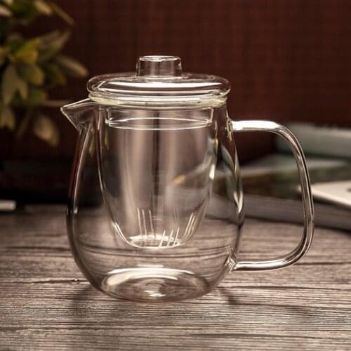 2sets/pack 600ml Simple Style Glass Teapot Nordic Style Flower Teapot Coffee Pot Elegant Cup