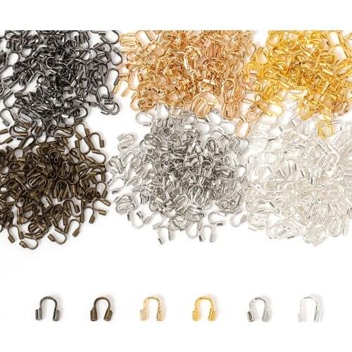 200pcs4.5x4mm Metal Wire Protectors Wire Guard Guardian Protectors loops U Shape Accessories Clasps Connector For Jewelry Making