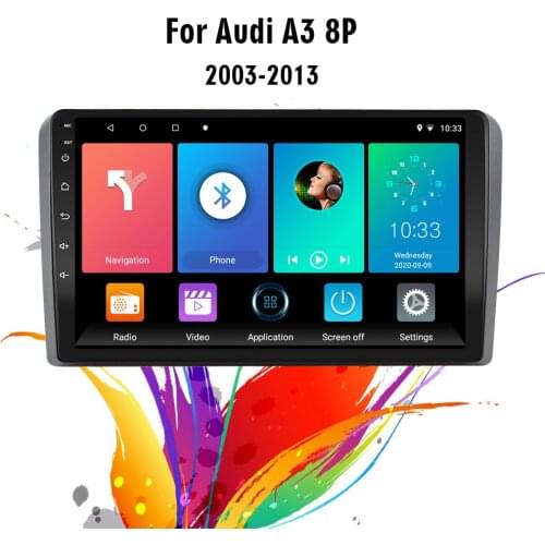 Eastereggs 2Din Android 8.1 CAR GPS Stereo Radio Multimedia player for Audi A3 2003-2012 S3 2006-2012 RS3 Sportback 2011 BT WIFI