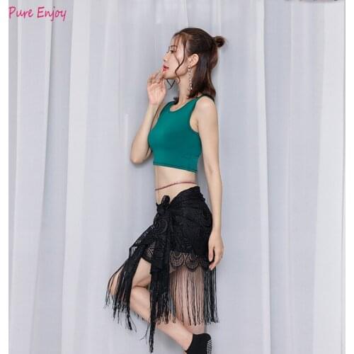 Belly Dance Hip Towel Practice clothes set tassel four square towel beginner dance waist chain performance hip towel waist towel