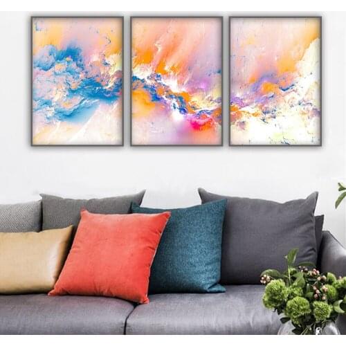 Print Colorful Abstract Unreal Cloud Poster Set Of 3 Whale Art Print Bedroom Wall Art Wall Painting
