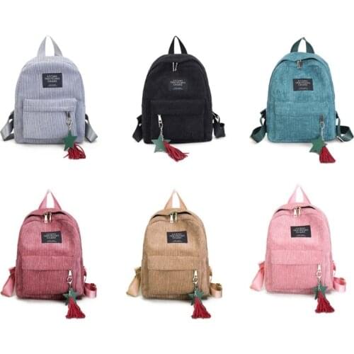 D0LF Women Backpack Casual College School Bookbag Travel Tassel Daypack for Teenager