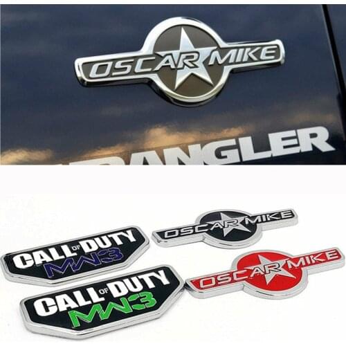 For Jeep OSC Call of Duty Grand Cherokee Compass Liberty Renegade Wrangler jl tj jl yj Chrome Sticker Side Tail Badge Decoration