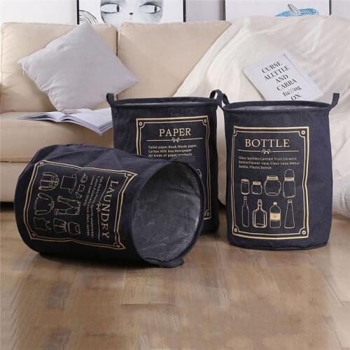 Denim Laundry Basket Foldable Waterproof Dirty Laundry Basket Storage Box Organiser Kids Toy Storage Barrel Debris Hamper Basket