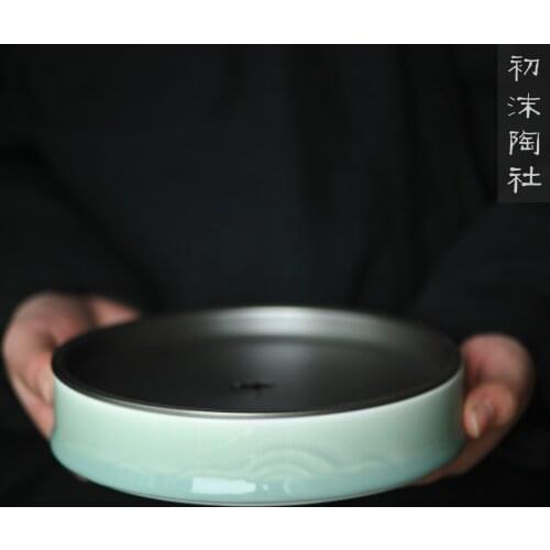 Pea green tin GaiHu bearing built dry machine ceramic tea wash in hot water tank fittings of the tea ceremony
