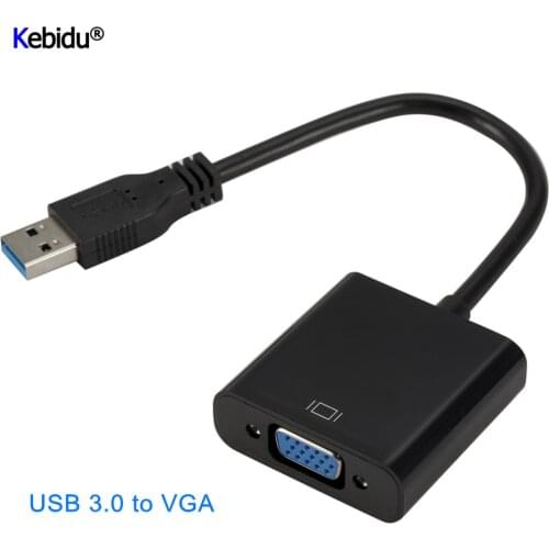 Kebidu USB 3.0 To VGA Adapter Cable External Graphic Card Video Multi-display Converter Adapter For PC Laptop Windows 7/8/10