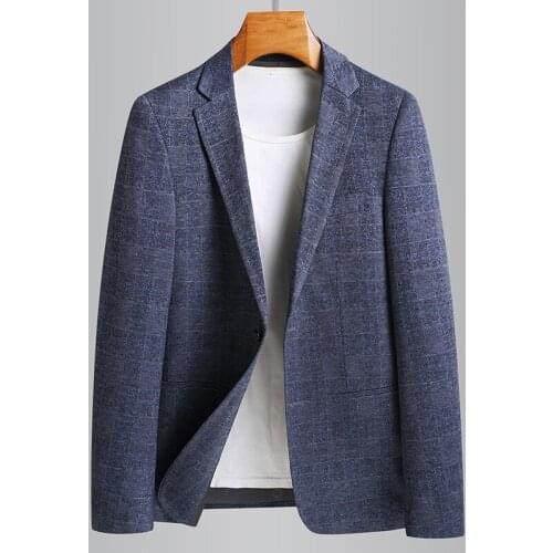 2021 classic Fashion Spring And Autumn Thin Men Casual Suit Stretch Young Single Breasted Coat Plus Size M L XL 2XL 3XL 4XL