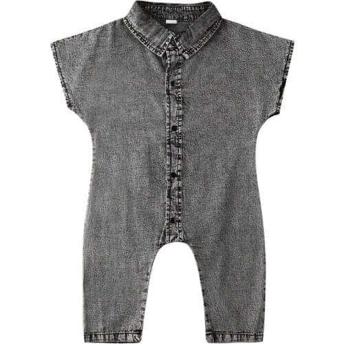 Summer Toddler Baby Girl Kids Denim Romper Short Sleeve Jumpsuit Clothes Baby Girl Jeans Sunsuit Overalls Rompers Playsuit 2020