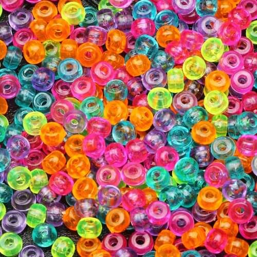 200pcs 3*5mm Clear Colorful Acrylic Round Loose Spacer Beads For Jewelry Making Handmade Diy Bracelet Necklace Accessories