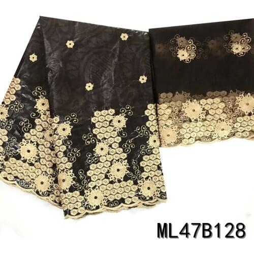 LIULANZHI 2020 African Bazin Riche Brocade Garment Fabric Embroidery Jacquard Fabric 7Yards on Sale ML47B128