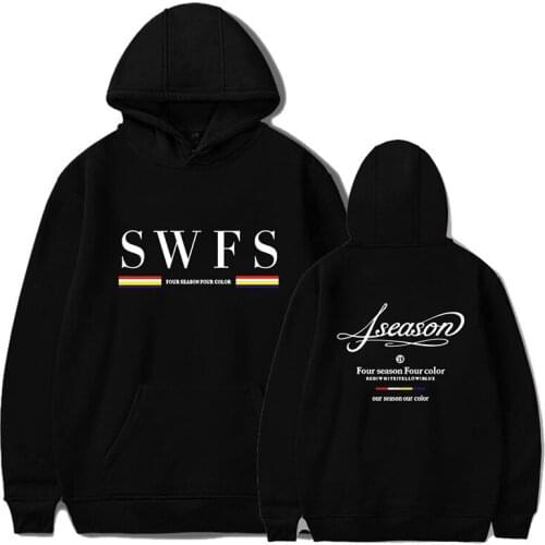 MAMAMOO 4SEASONFW Four Seasonfw SWFS Print Long Sleeve Hooded Sweatshirt Itself Kpop Hoody Oversize Pullovers Hoodies PG025