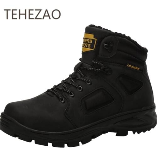 2021 New Men Shoes Fleece Warm and Comfortable, Dirt-Resistant and Wear-Resistant Hiking Shoes, Handsome Men Sports Shoes