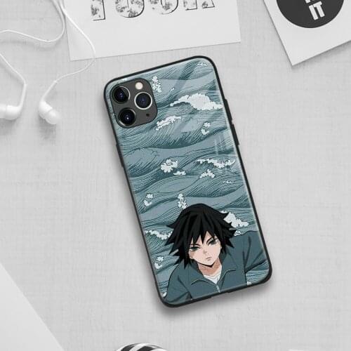 Giyu Tomioka Kimetsu No Yaiba Anime Soft Silicone Glass Phone Case for IPhone SE 6s 7 8 Plus X Xr Xs 11 12 Mini Pro Max Samsung