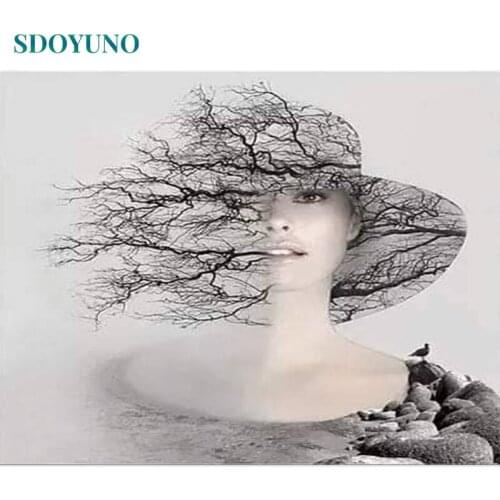 SDOYUNO 60x75cm Paint By Numbers Kits Figure DIY Oil Painting By Numbers On Canvas Women Frameless Digital Handpaint Decor