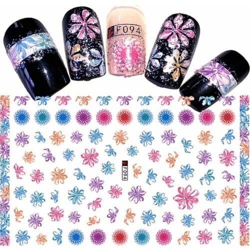 5 sheets mixed designs beauty adhesive nail art decorations stickers acrylic manicure flower decals new arrivals F09192939496