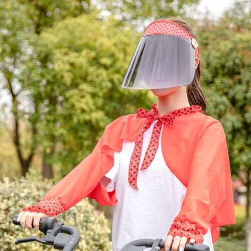 New sunscreen Hat Womens outdoor cycling two piece set mens PC sun hat travel shawl sunshade adjustable cap