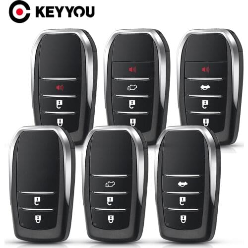 KEYYOU 2/3/4 Buttons Remote Key Shell For Toyota Fortuner Prado Camry Rav4 Highlander Crown Fob Smart Key Keyless Case Housing