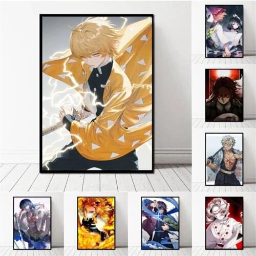Modern Demon Slayer Kimetsu No Yaiba Anime Manga Wall Art Nordic Canvas Painting Print Poster Home Decor Gift Pictures Cuadros