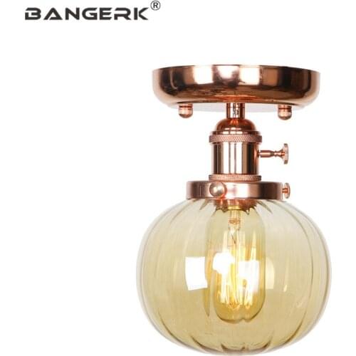 Nordic Design LED Ceiling Lamp Edison Loft Decor Iron Glass Lights Switch Modern Ceiling Light Dining Room Aisle Home Lighting