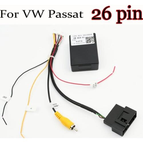 T & xz RGB To CVBS (RCA) AV Signal 26 PIN Converter Adapter For Passat CC Tiguan Rearview Camera RNS510 TO AV CAMERA
