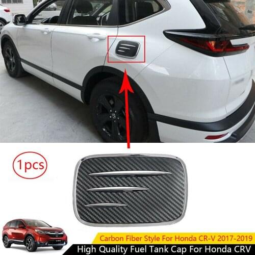 Carbon Fiber Style ABS Fuel Tank Cap Cover Trim Lid for Honda CRV CR-V 2017-2021 car accessories