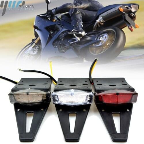 12V-15V Motorcycle Universal Tail Lights Trial Bike Rear Fender Taillights LED Brake Stop Light Red Cafe Racer Tail light Lamps