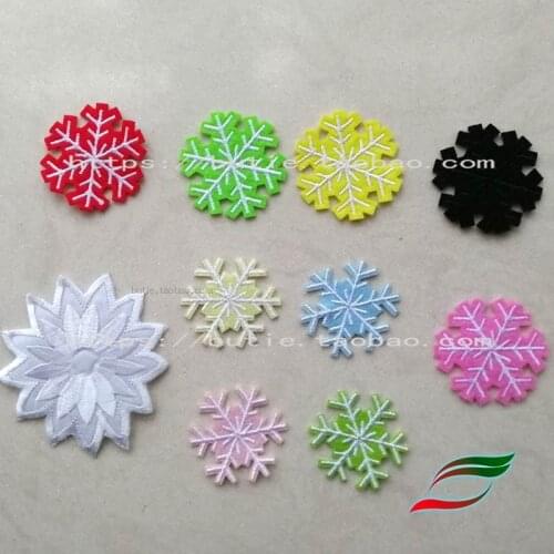 Embroidered back tape stickers B367 down jacket patch stickers snowflake can be sewn hot account decals Christmas