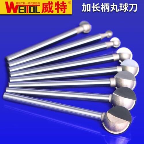 WeiTol 1pcs cnc wood slotting bit wood machine Solid Carbide Milling Cutter lengthen round carving bit for MDF PVC acrylic