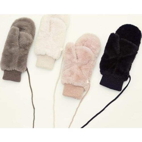 1Pair New Design Solid Color Winter Gloves for Women Ladies Girls Thick Warm Outdoor Gloves Mittens Female Plus Plush Mittens