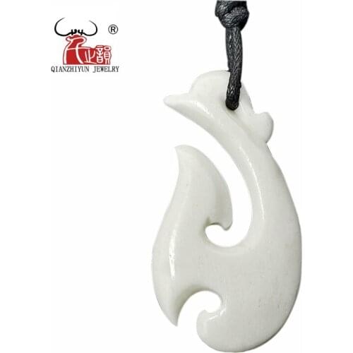 GX053 Hot Sale Primitive tribes jewelry hand-carved MANAIA Choker New Zealand Maori yak bone necklaces woman pendant for gift