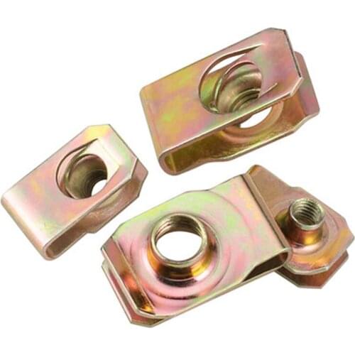 10pcs M4 M5 M6 M8 Color Zinc Leaf Spring Nuts Splint B-Type Clips sheet Car Motorcycle Nut