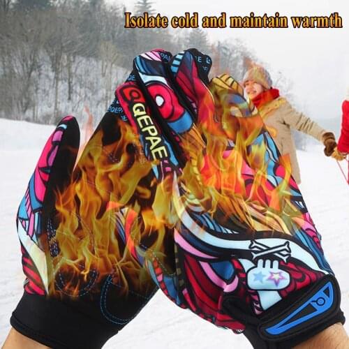 100% Brand New And High Quality 1Pair/Set Winter Warm Bicycle Touch Screen Full Finger Gloves For Cycling Hiking L Windproof