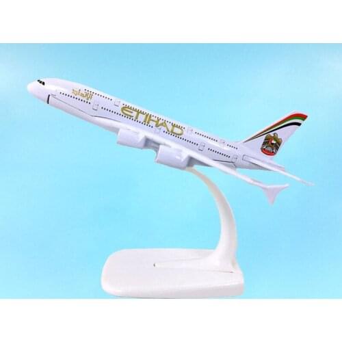 14CM Diecast 1:400 Scale Airbus A380 Model ETIHAD Airplanes with Base Alloy Aircraft Plane Airliner Display Toy Adult Collection