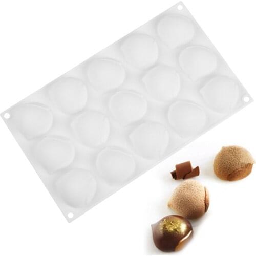 15 Cavity Hazelnut Silicone Mold 3D Chestnut Mousse Mold Acorn Chocolate Mold Bakeware Mold Cake Decorating Tools
