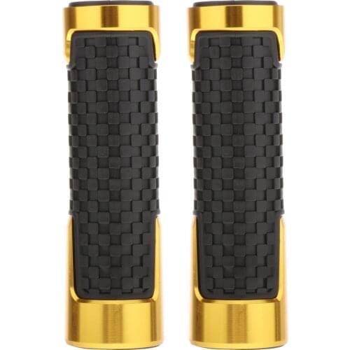 2pcs Non Slip Rubber Bar End Thruster Grip 7/8' Hand Handlebar Grip Golden