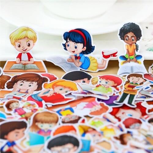 31pcs/pack Kawaii Learn student Waterproof Journal Decorative Stationery Craft Stickers Scrapbooking DIY Diary Album Label