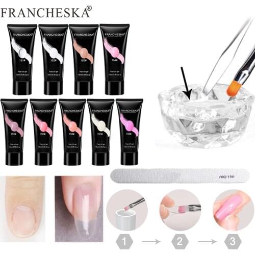 9 Colors Nail Acryl Extension Gel Natural Crystal Model Phototherapy 15 ML Nail Glue For Nails Extension Nail Art Manicure Tools